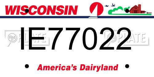 IE77022 Wisconsin License Plate