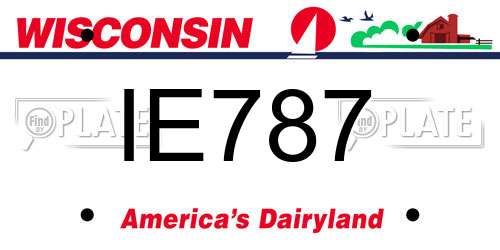 IE787 Wisconsin License Plate