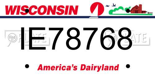 IE78768 Wisconsin License Plate