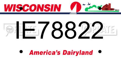 IE78822 Wisconsin License Plate