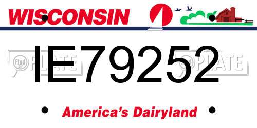 IE79252 Wisconsin License Plate