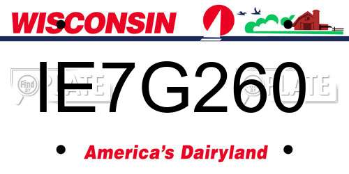 IE7G260 Wisconsin License Plate