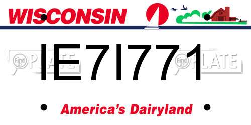 IE7I771 Wisconsin License Plate