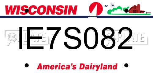 IE7S082 Wisconsin License Plate