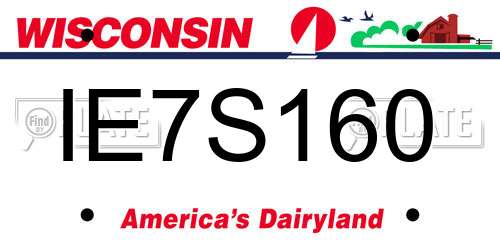 IE7S160 Wisconsin License Plate