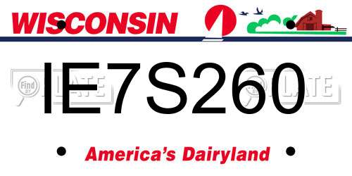 IE7S260 Wisconsin License Plate
