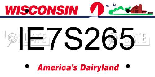 IE7S265 Wisconsin License Plate