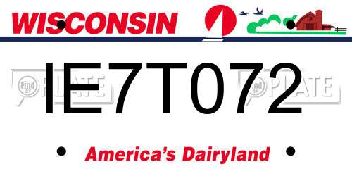 IE7T072 Wisconsin License Plate
