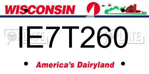 IE7T260 Wisconsin License Plate