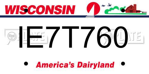 IE7T760 Wisconsin License Plate