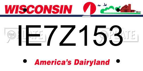 IE7Z153 Wisconsin License Plate