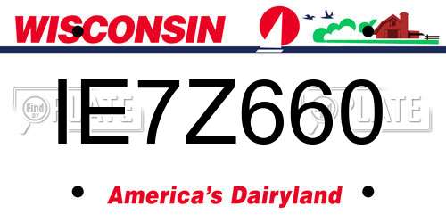 IE7Z660 Wisconsin License Plate