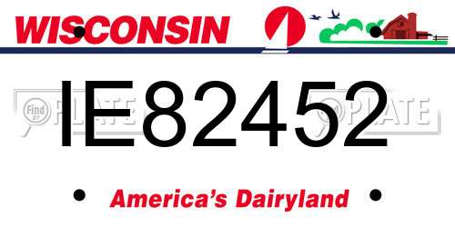 IE82452 Wisconsin License Plate