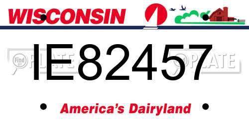 IE82457 Wisconsin License Plate
