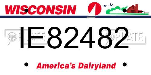 IE82482 Wisconsin License Plate