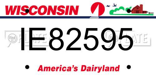 IE82595 Wisconsin License Plate