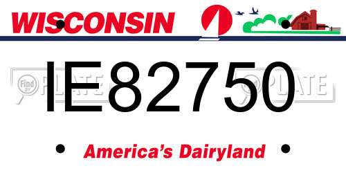 IE82750 Wisconsin License Plate