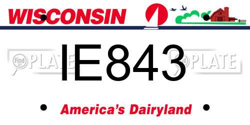 IE843 Wisconsin License Plate
