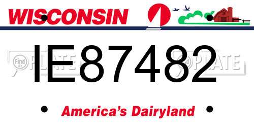 IE87482 Wisconsin License Plate