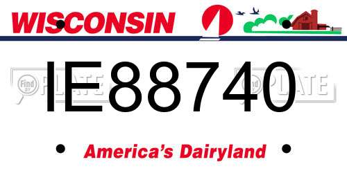 IE88740 Wisconsin License Plate