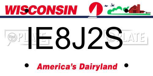 IE8J2S Wisconsin License Plate