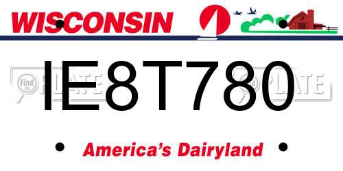 IE8T780 Wisconsin License Plate