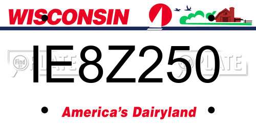 IE8Z250 Wisconsin License Plate