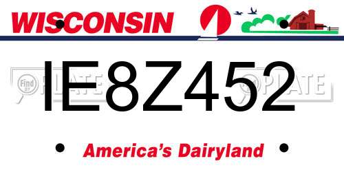 IE8Z452 Wisconsin License Plate