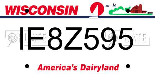 IE8Z595 Wisconsin License Plate