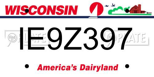 IE9Z397 Wisconsin License Plate
