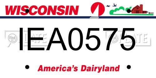 IEA0575 Wisconsin License Plate