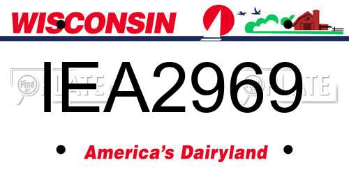 IEA2969 Wisconsin License Plate
