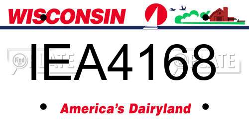 IEA4168 Wisconsin License Plate