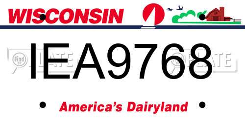 IEA9768 Wisconsin License Plate