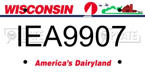 IEA9907 Wisconsin License Plate