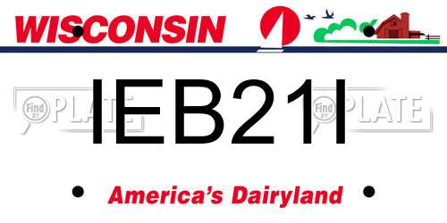 IEB21I Wisconsin License Plate