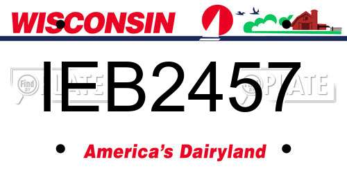 IEB2457 Wisconsin License Plate