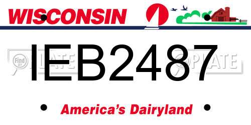 IEB2487 Wisconsin License Plate