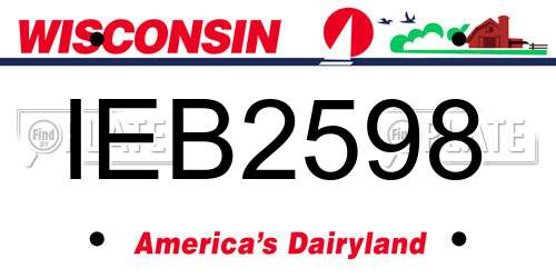 IEB2598 Wisconsin License Plate