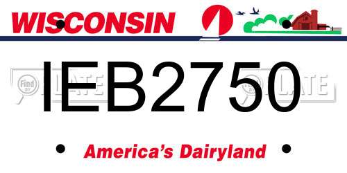 IEB2750 Wisconsin License Plate