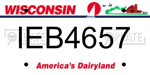 IEB4657 Wisconsin License Plate