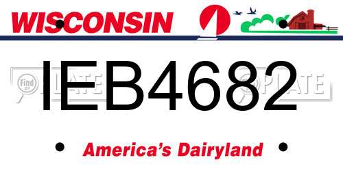IEB4682 Wisconsin License Plate