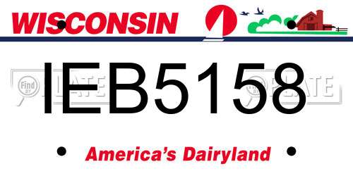 IEB5158 Wisconsin License Plate