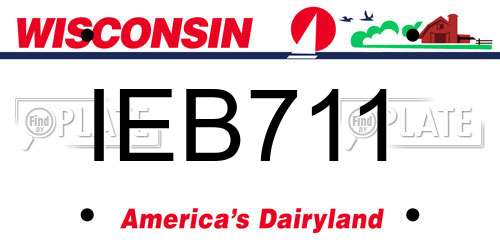 IEB711 Wisconsin License Plate