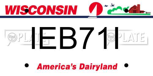 IEB71I Wisconsin License Plate