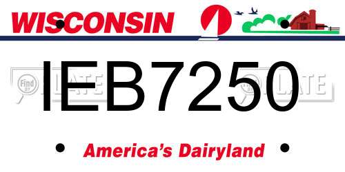 IEB7250 Wisconsin License Plate