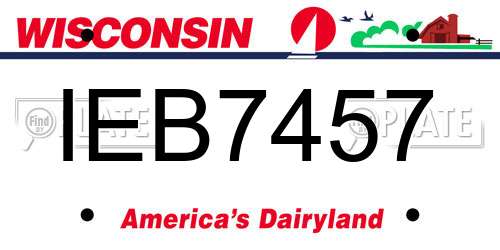 IEB7457 Wisconsin License Plate