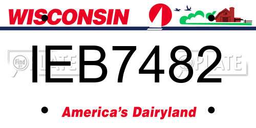 IEB7482 Wisconsin License Plate