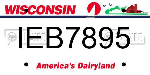 IEB7895 Wisconsin License Plate