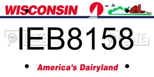 IEB8158 Wisconsin License Plate